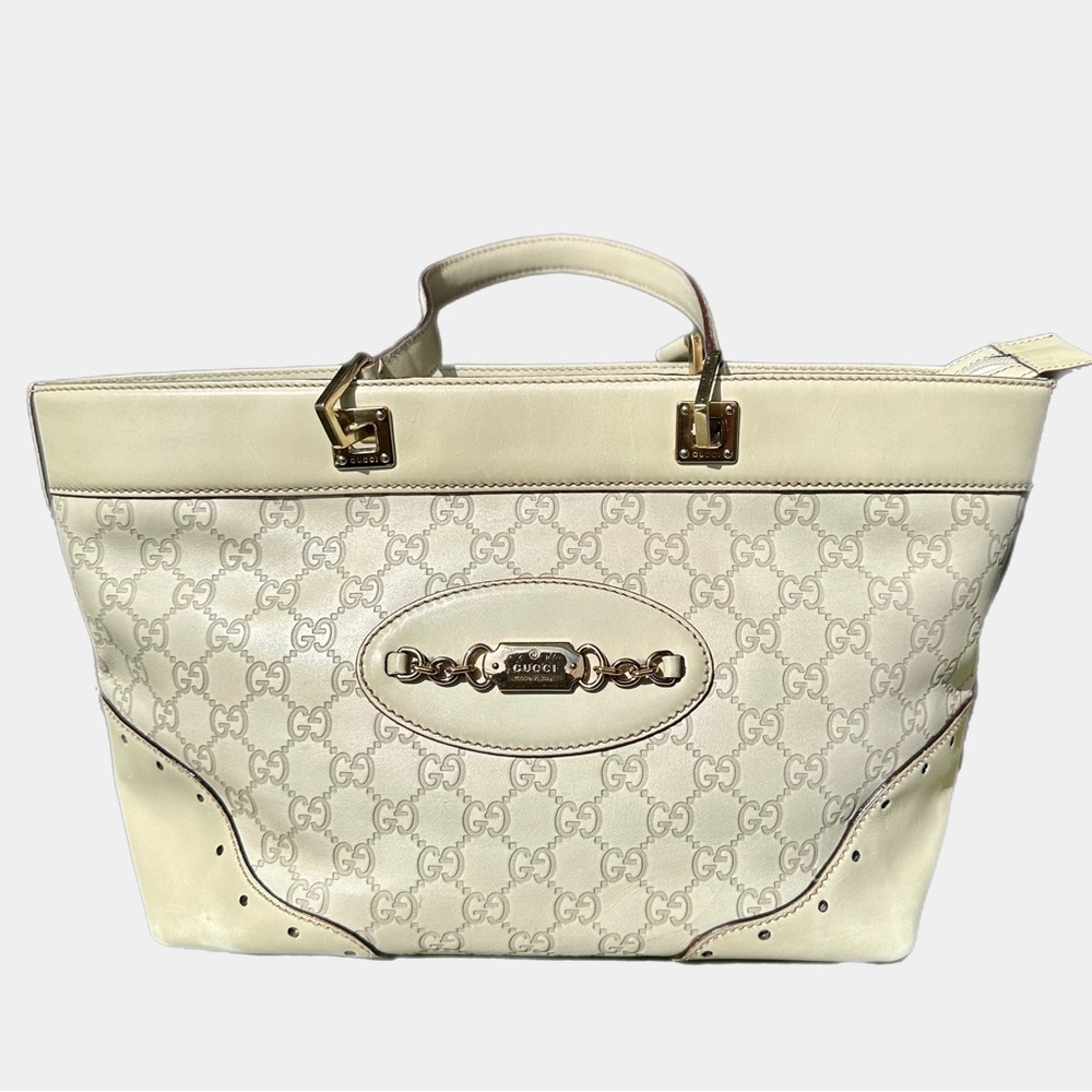 Authentic Gucci GG Signature Large Punch Tote - Picture 3 of 13